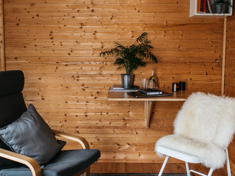 Two chairs in cabin room